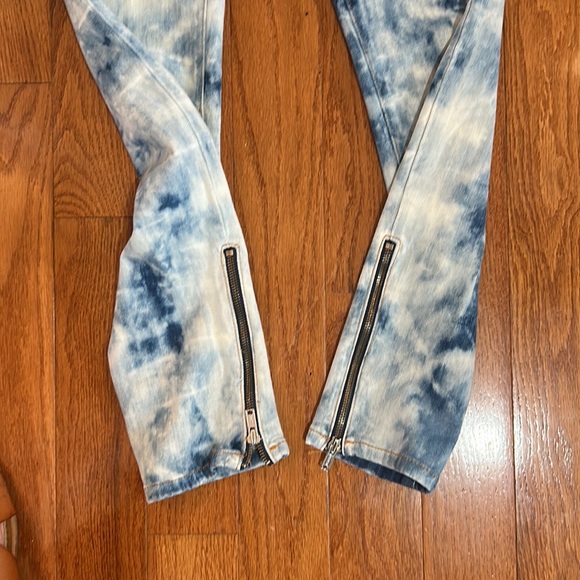 ALLEN B ACID WASH SKINNY JEANS ZIPPED CUFFS SIZE 10 - Picture 4 of 6